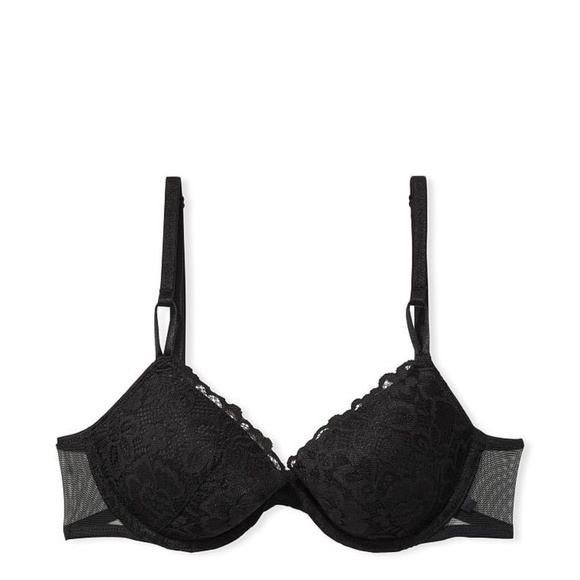 NWT Victoria's Secret Black Sexy Tee Lightly Lined Lace Demi Bra Size 38DD - Picture 1 of 5